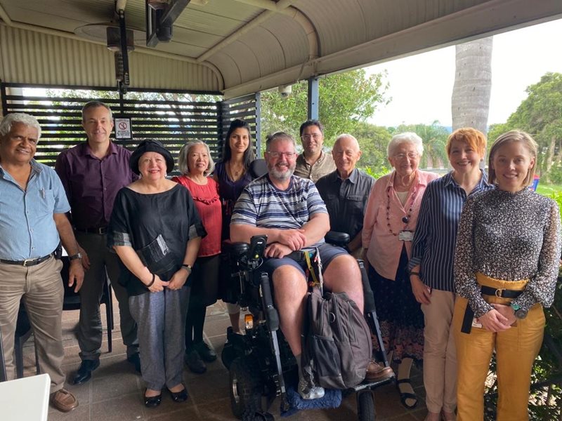 L to R: Paul Isaac, Belinda Berryman, Marie Hurley, Lachlan Morris (back), Kevin Finlayson, Patti Shanks, Lily Muriel, Joe Rzepecki and Julie Russell.